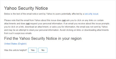 Yahoo Accounts Stolen Security Notice